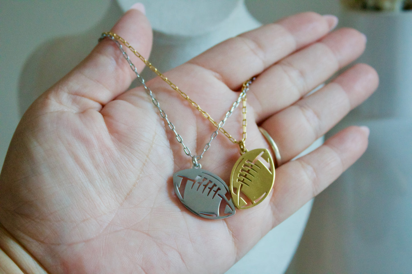 Football necklace charm