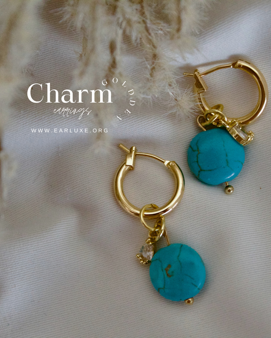 Blue Stone Charm earrings