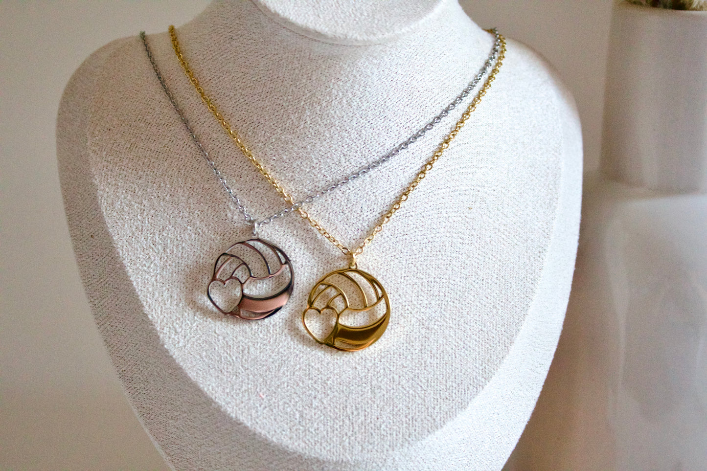 Volleyball charm necklace