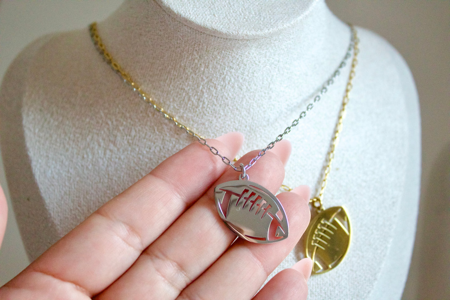 Football necklace charm
