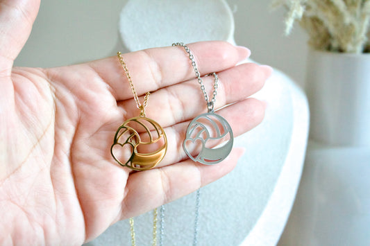 Volleyball charm necklace