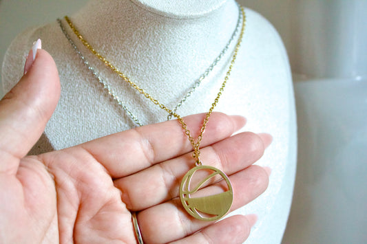 Basketball charm necklace