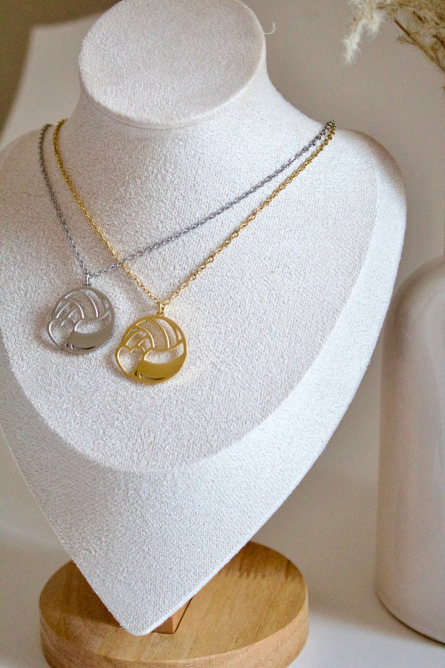 Volleyball charm necklace