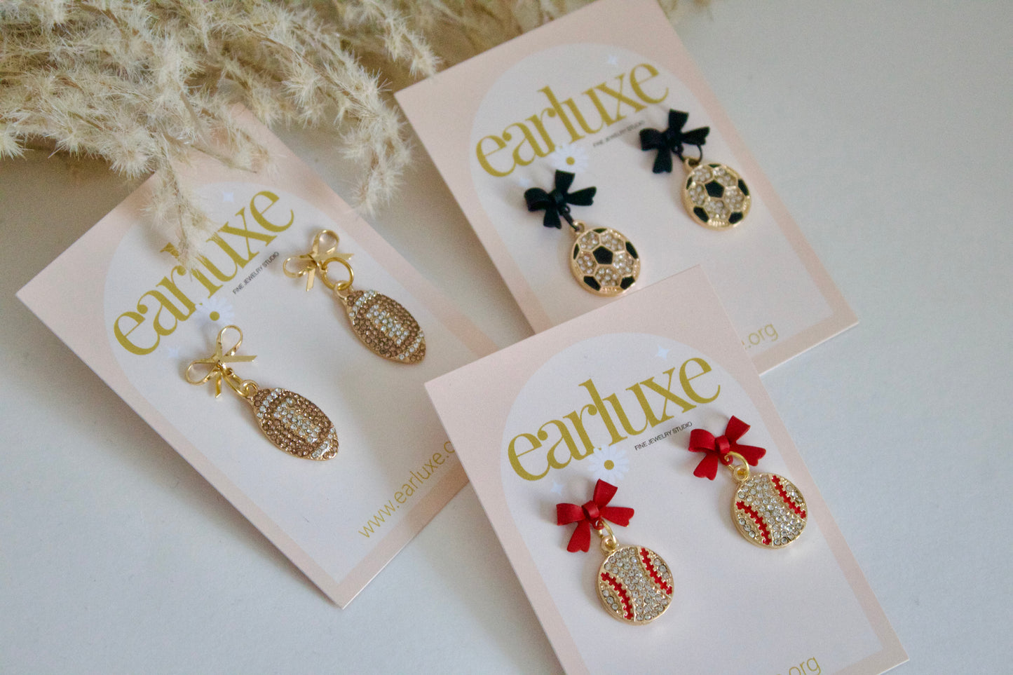 Sports bow earrings