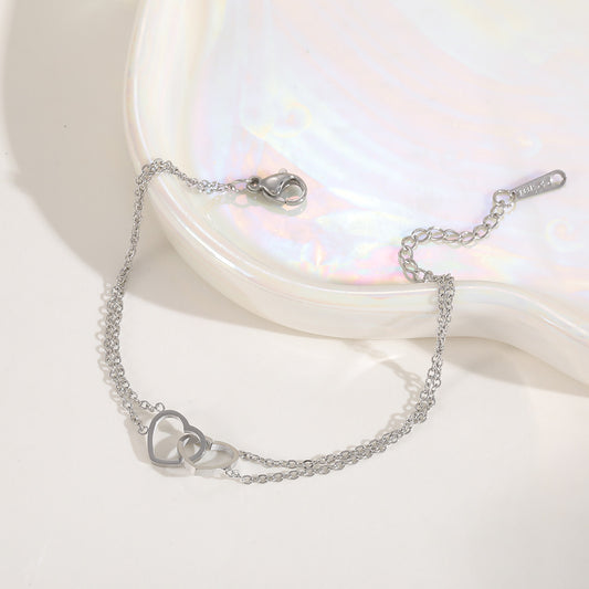 Double heart bracelet