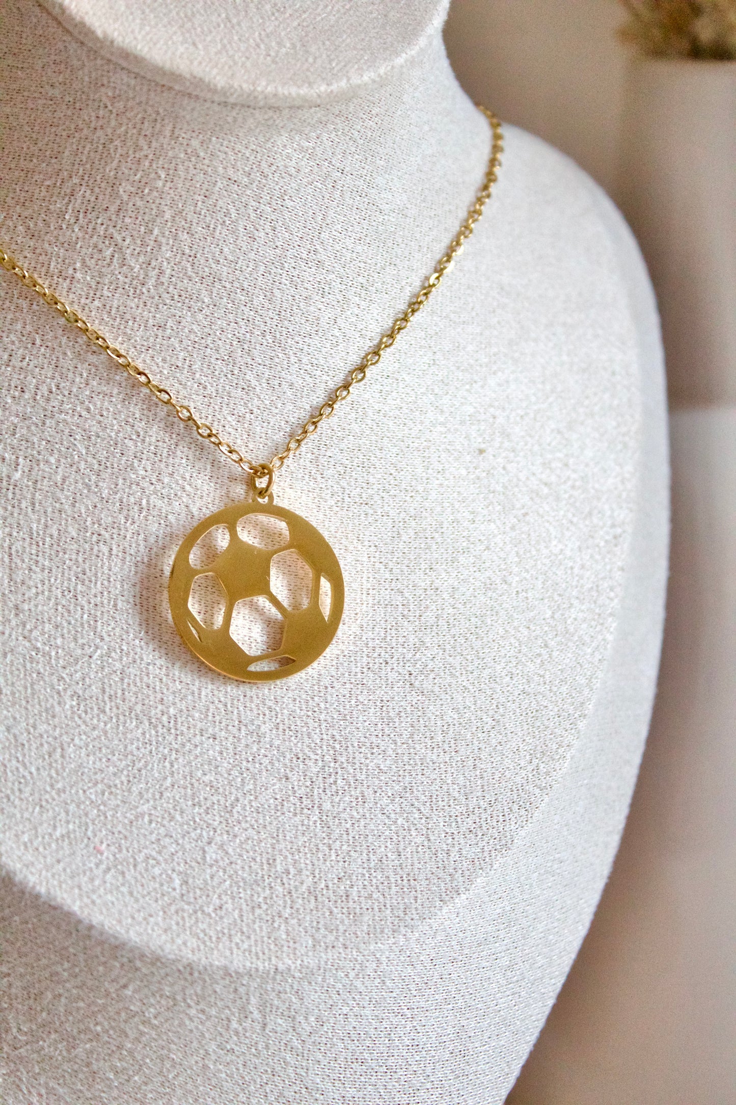 Soccer charm necklace