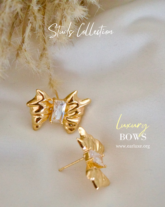 Bow Stone Stud earring