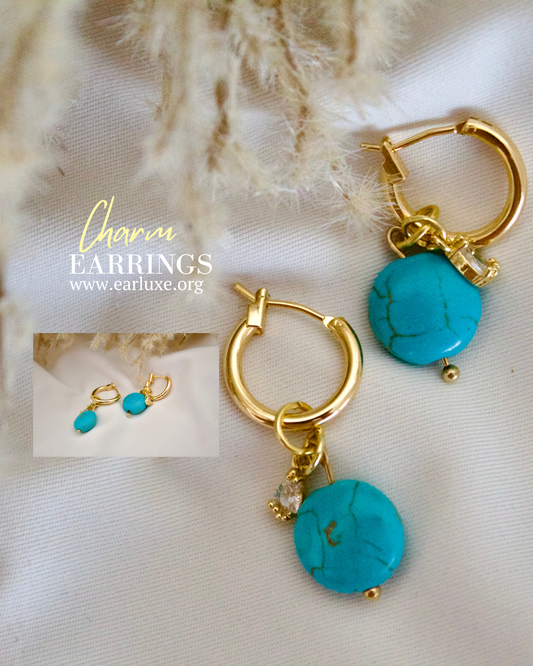 Blue Stone Charm earrings