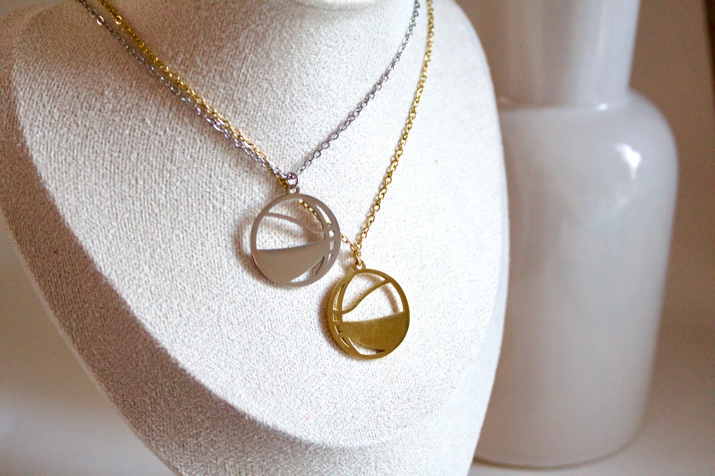 Basketball charm necklace