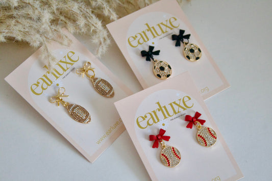 Sports bow earrings
