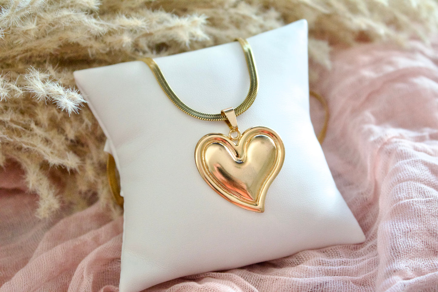 Gold heart with matching necklace