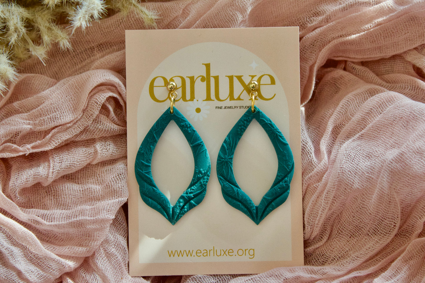 Teardrop clay earring