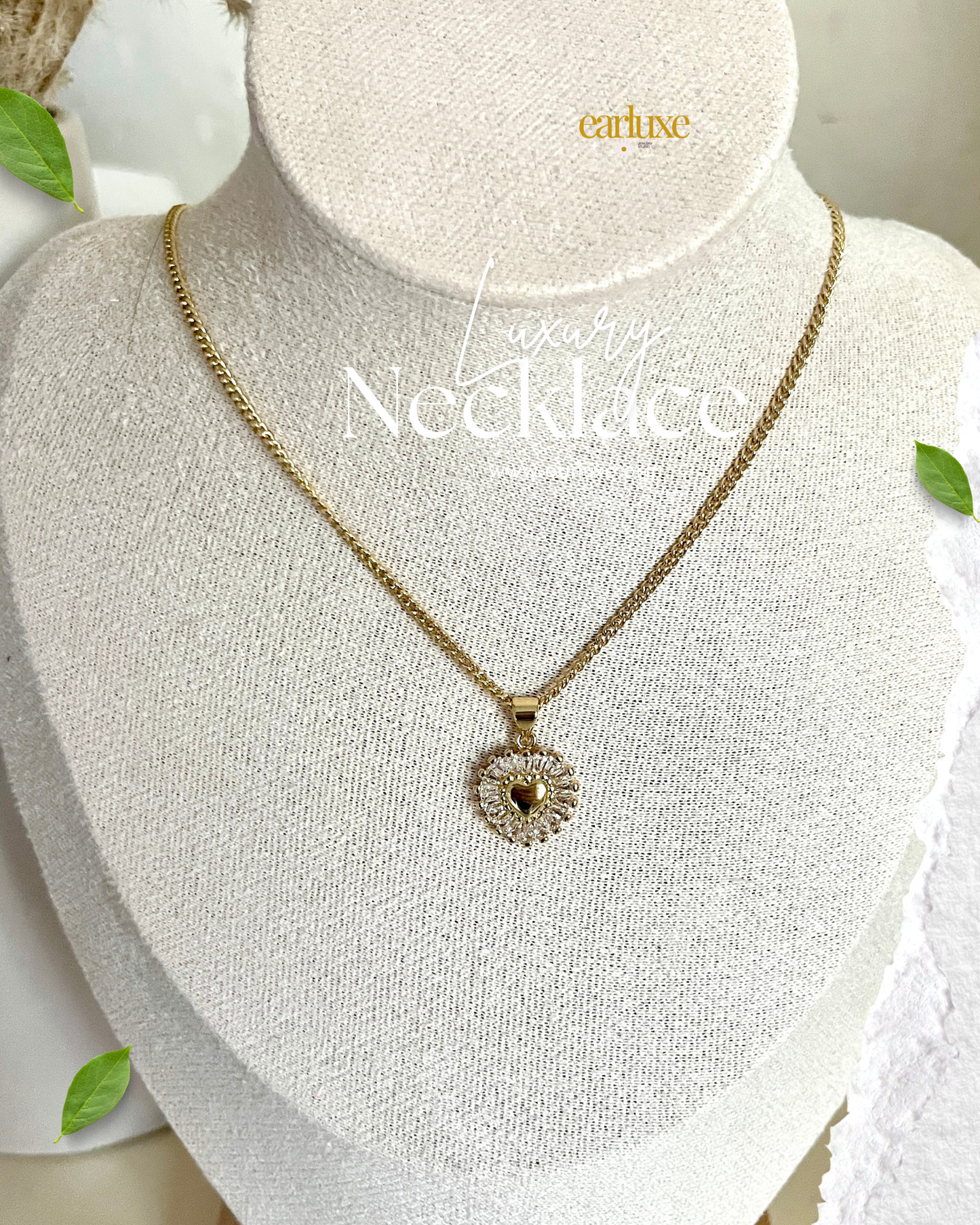 Hearts in a gem  necklace