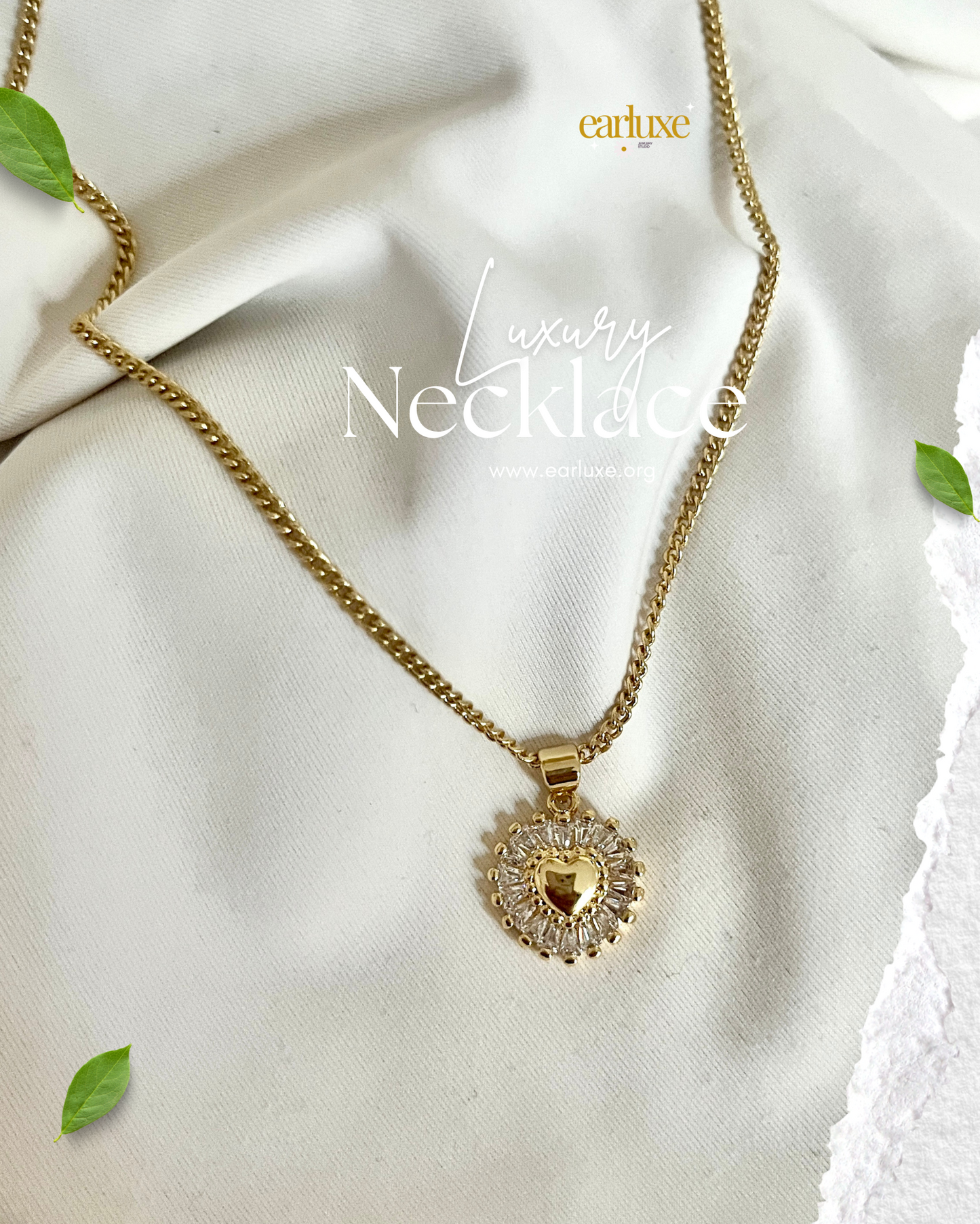 Hearts in a gem  necklace