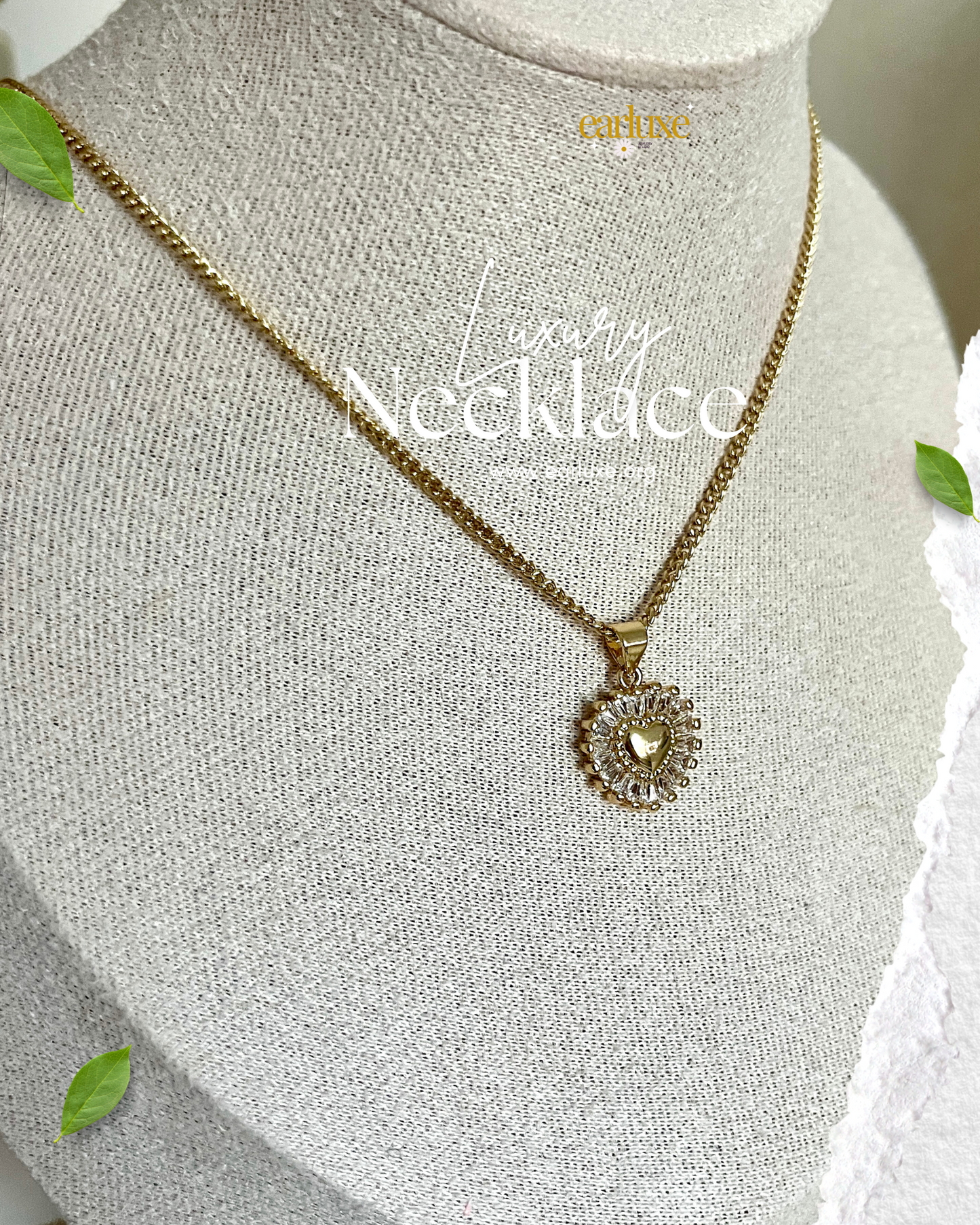 Hearts in a gem  necklace