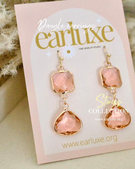 Pink Stone Dangle earring